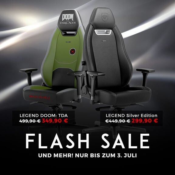 noblechairs LEGEND Silver und DOOM: The Dark Ages Edition Gaming-St&uuml;hle