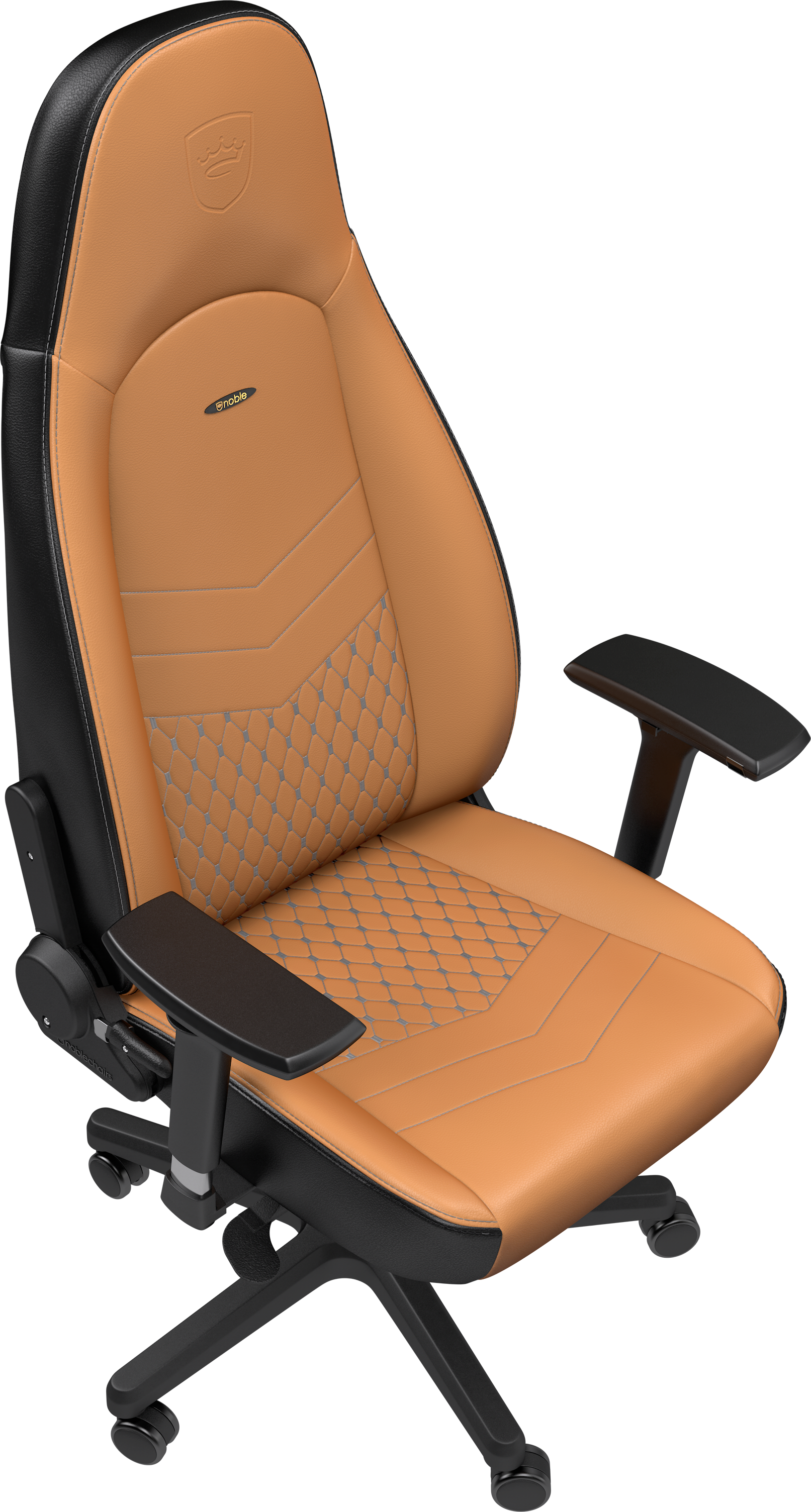 4D armrests ICON Real Leather Black Cognac