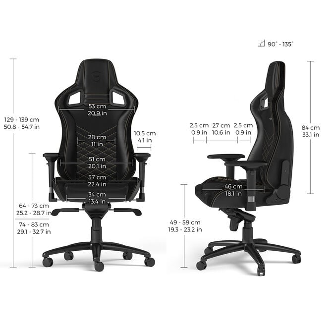 noblechairs EPIC Gaming Chair Black/Gold image number 4