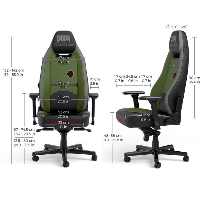 noblechairs Legend Gaming Chair DOOM The Dark Ages Edition image number 4