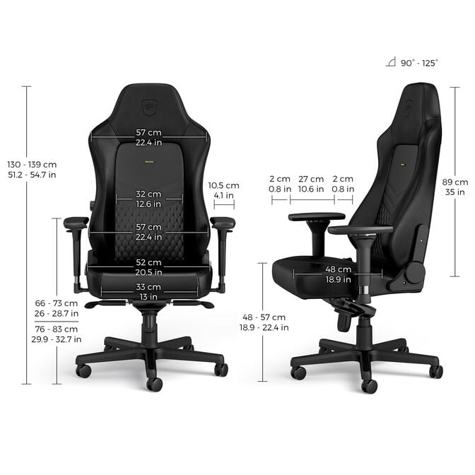 noblechairs HERO Real Leather Gaming Chair Black image number 4