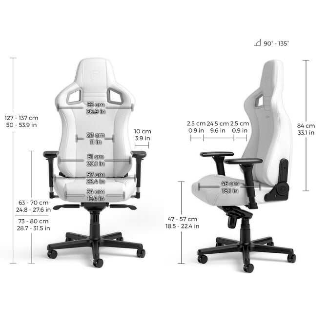 noblechairs EPIC Gaming Chair White Edition image number 4