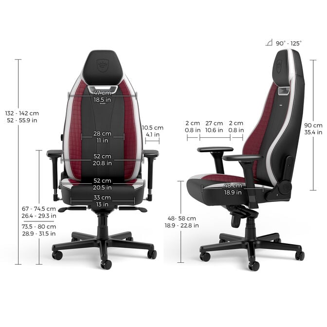 noblechairs Legend Gaming Chair Schwarz/Wei&szlig;/Rot image number 4