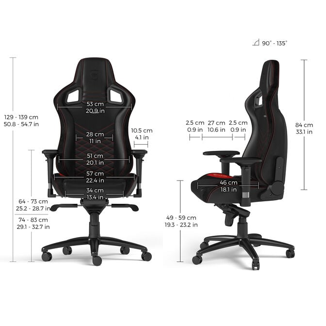 noblechairs EPIC Gaming Chair Schwarz/Rot image number 4