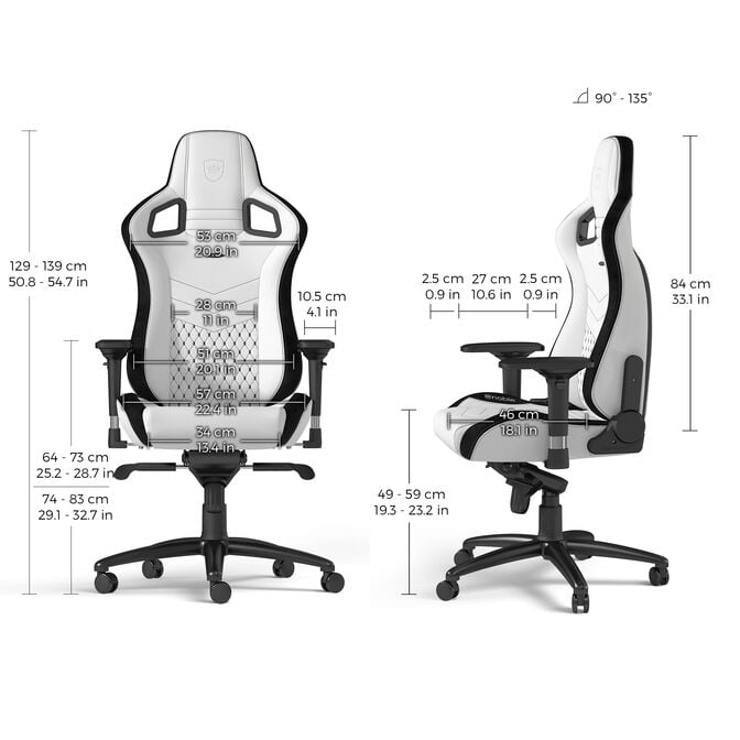 noblechairs EPIC Gaming-Stuhl Wei&szlig;/Schwarz image number 4